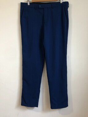 Alberto Cardinali 34x30 Men's Flat Front Dress pants Trousers Royal Blue